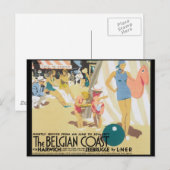 Belgisch Poster voor reizen langs de kust Briefkaart (Voorkant / Achterkant)