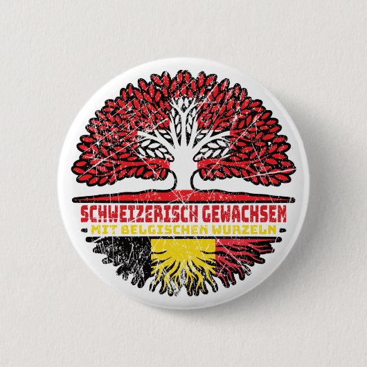 Belgisch Schweizer Schweiz Baum Belgien Wurzel Ronde Button 5,7 Cm (Voorkant)