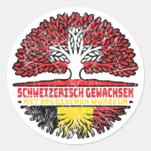 Belgisch Schweizer Schweiz Baum Wurzel Ronde Sticker (Voorkant)