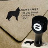 Belgisch Tervuren Dog Silhouette Return Address Rubberstempel
