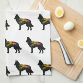 Belgisch Tervuren Hondenras Bohemian Floral Theedoek (Quarter Fold)