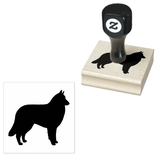 Belgisch Tervuren Hondenras Silhouette Rubberstempel (Gestempeld)