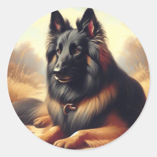 Belgisch Tervuren Schilderij Ronde Sticker (Voorkant)
