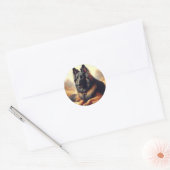 Belgisch Tervuren Schilderij Ronde Sticker (Envelop)