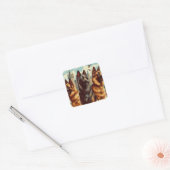Belgisch Tervuren Schilderij Vierkante Sticker (Envelop)