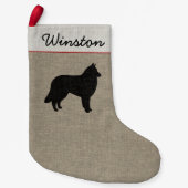 Belgisch Tervuren Silhouette Persoonlijk Hoilday Kleine Kerstsok (Voorkant)