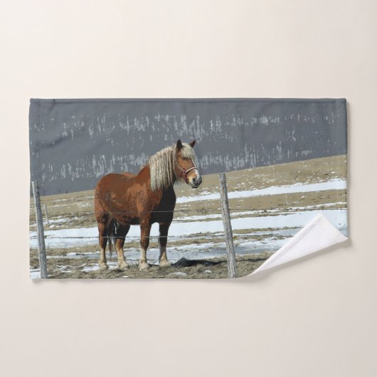Belgisch trekpaard in paddock handdoek (Handdoek)