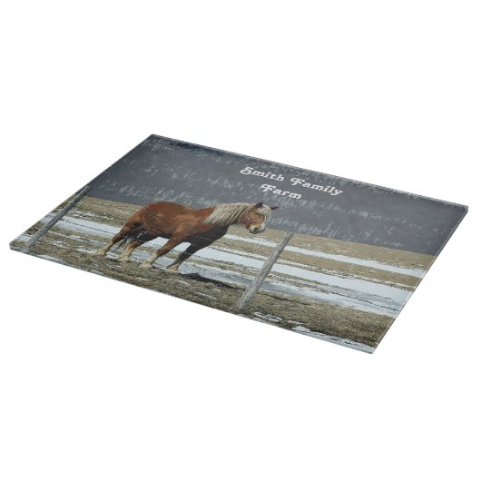 Belgisch trekpaard in paddock snijplank (Hoek)