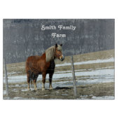 Belgisch trekpaard in paddock snijplank (Voorkant)