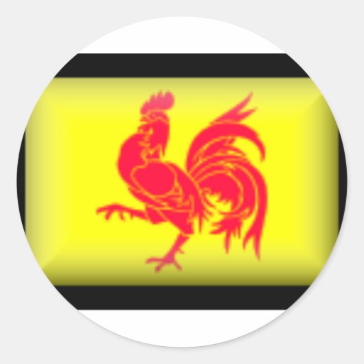 Belgisch-Waalse vlag Ronde Sticker (Voorkant)