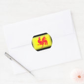 Belgisch-Waalse vlag Ronde Sticker (Envelop)