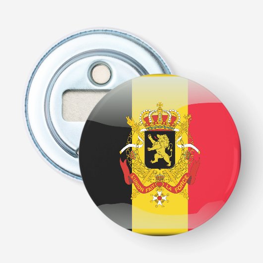 Belgisch wapenschild button flesopener (Voorkant)