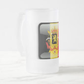 Belgisch wapenschild matglas bierpul (Voorkant links)