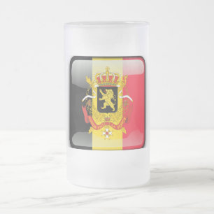 Belgisch wapenschild matglas bierpul