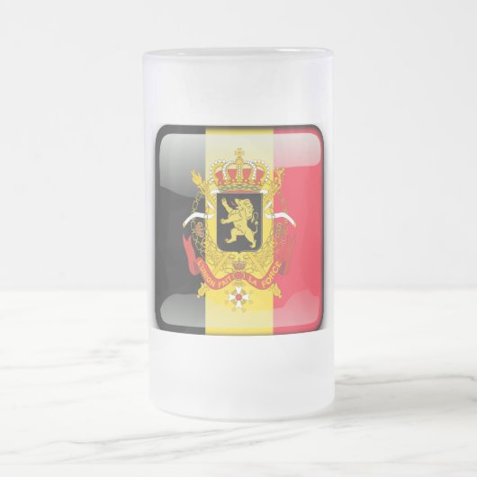 Belgisch wapenschild matglas bierpul (Center)