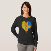 Belgisch Zweeds Vlaggenhart T-shirt (Voorkant volledig)