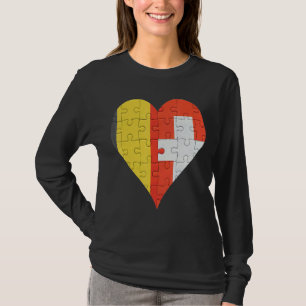 Belgisch Zwitsers vlaggenhart T-shirt