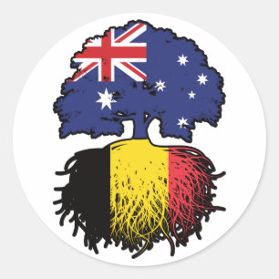 Belgische Australische Australië - boomstammen Ronde Sticker