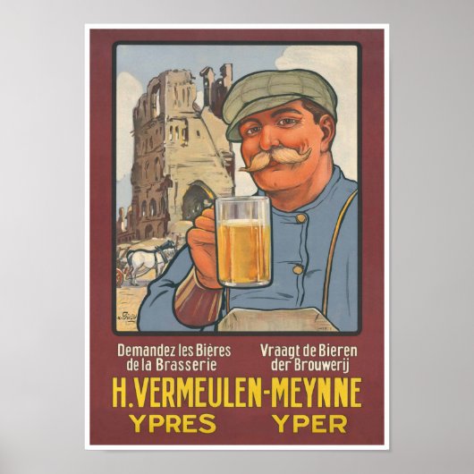 Belgische Beer Vermeulen Brewery Ypres Flanders Poster (Voorkant)
