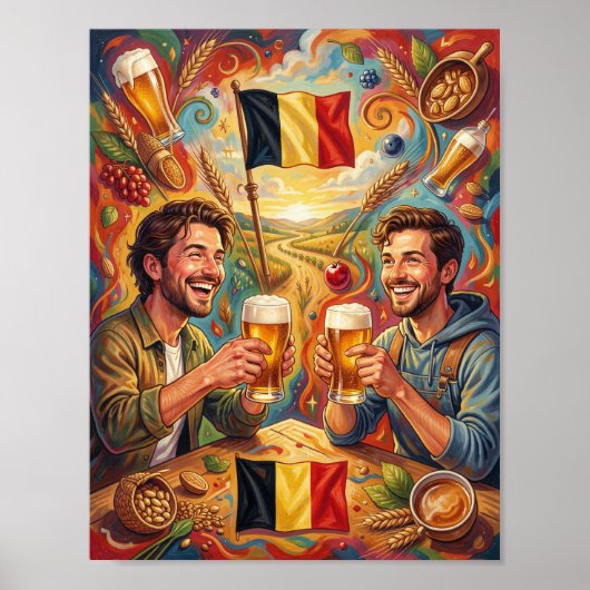 Belgische Bier Vriendschapsreis Poster (Voorkant)