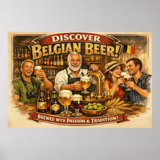 Belgische Biertraditie Herberg Scene Poster