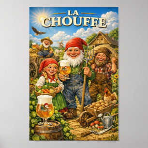 Belgische boeren toasten op oogstposter poster