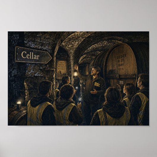 Belgische Brouwerij Ondergrondse Tour Poster (Voorkant)