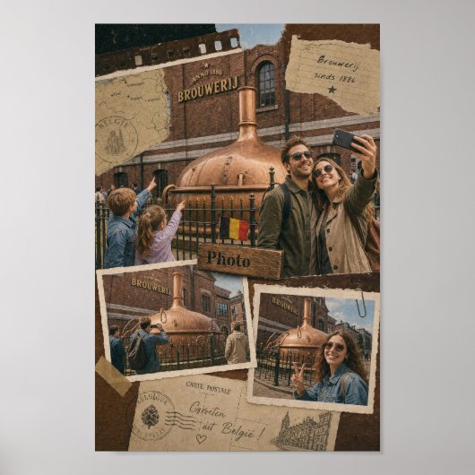 Belgische Brouwerij Postkaart Collage Poster (Voorkant)