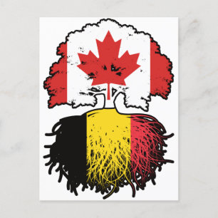 Belgische Canadese vlag voor boomstammen van Canad Briefkaart