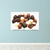 Belgische chocolade canvas afdruk (Insitu (Houten vloer))