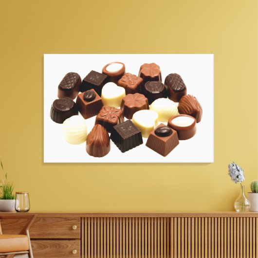 Belgische chocolade canvas afdruk (Insitu (Woonkamer))