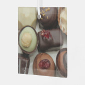 Belgische chocolade glas ornament (Voorkant links)