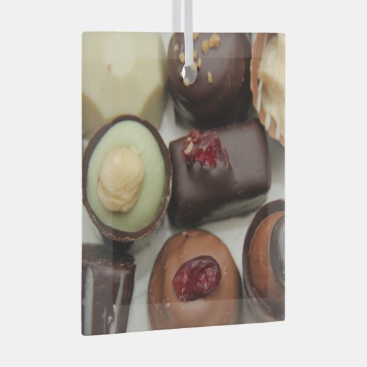 Belgische chocolade glas ornament (Voorkant Rechts)