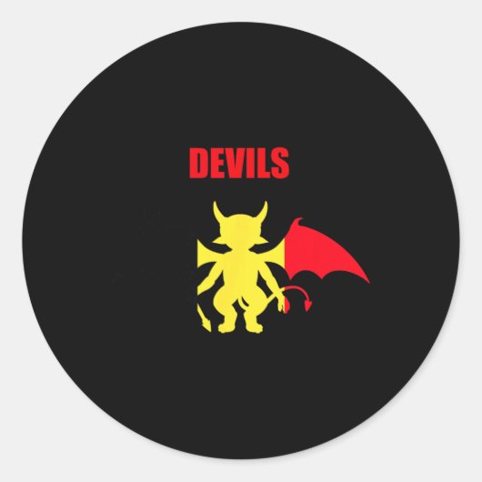 Belgische Duivels Voetbal Ronde Sticker (Voorkant)