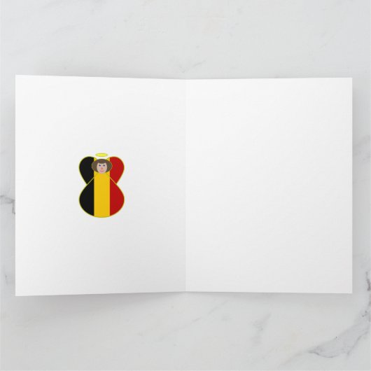 Belgische engel kerstvlag gepersonaliseerd kaart (Binnen)