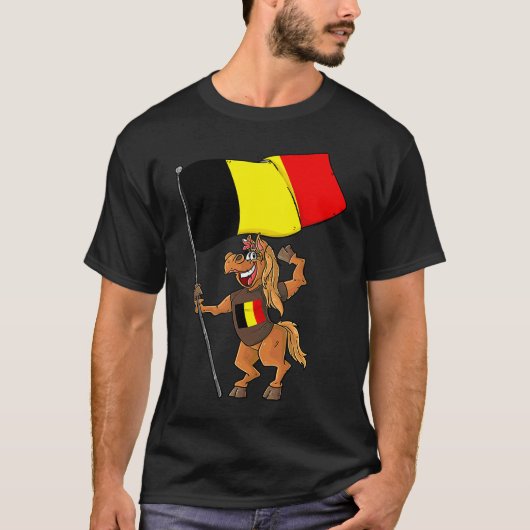 Belgische Fan Paard T-shirt (Voorkant)
