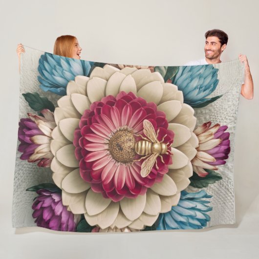 Belgische Floral Elegance Fleece Deken (In situ)