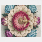 Belgische Floral Elegance Fleece Deken (Voorkant (Horizontaal))