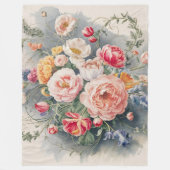 Belgische Floral Elegance Fleece Deken (Voorkant)