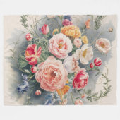 Belgische Floral Elegance Fleece Deken (Voorkant (Horizontaal))