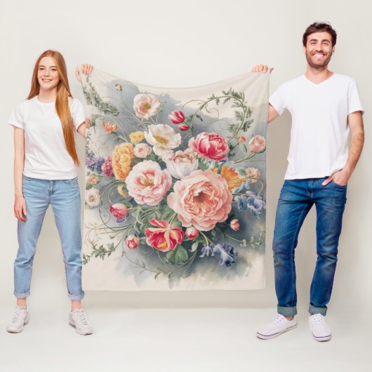 Belgische Floral Elegance Fleece Deken (In situ)