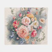 Belgische Floral Elegance Fleece Deken (Voorkant (Horizontaal))
