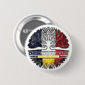 Belgische frank - bosboomvlag ronde button 5,7 cm (Voorkant /achterkant)