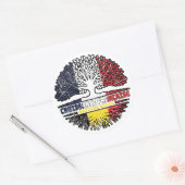 Belgische frank - bosboomvlag ronde sticker (Envelop)