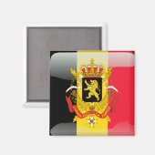 Belgische glanzende vlag magneet (Voorkant / Achterkant)
