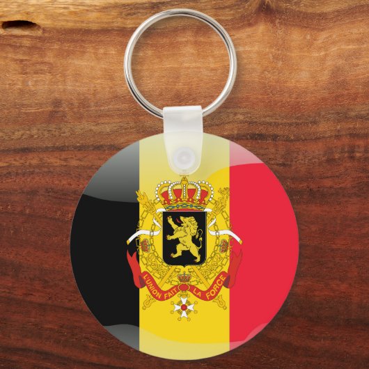 Belgische glanzende vlag sleutelhanger (Voorkant)