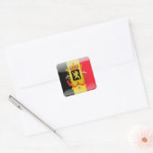 Belgische glanzende vlag vierkante sticker (Envelop)