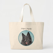 Belgische Groenendael Herdershond Zwarte Schilderh Grote Tote Bag (Voorkant)