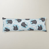 Belgische Groenendael Herdershond Zwarte Schilderh Lichaamskussen (Achterkant)