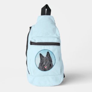 Belgische Groenendael Herdershond Zwarte Schilderh Sling Bag